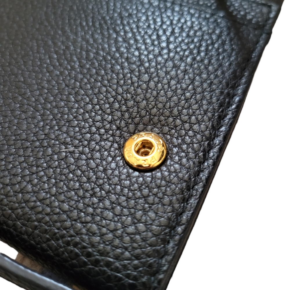 PRADA Black Leather Wallet On Chain Crossbody Bag Shoulder Bag - Picture 16 of 16